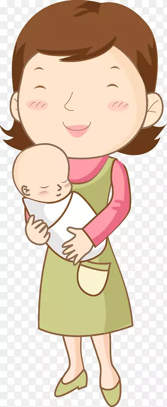 抱着宝宝的母亲卡通图