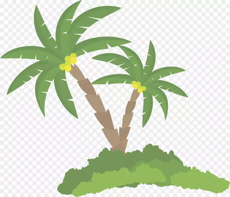 手绘椰子树矢量