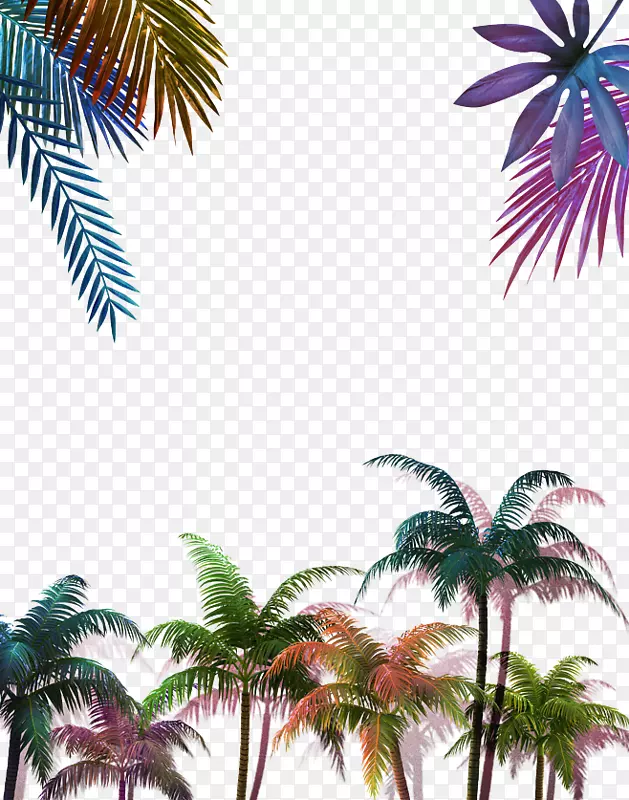 海报背景设计椰子树