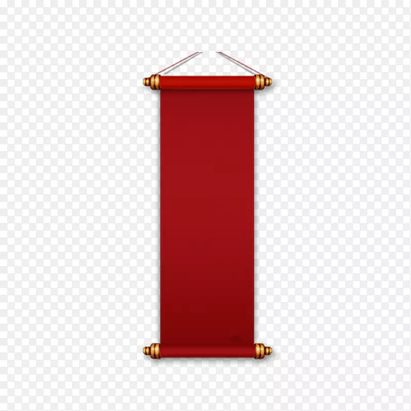 红色装饰卷轴元素