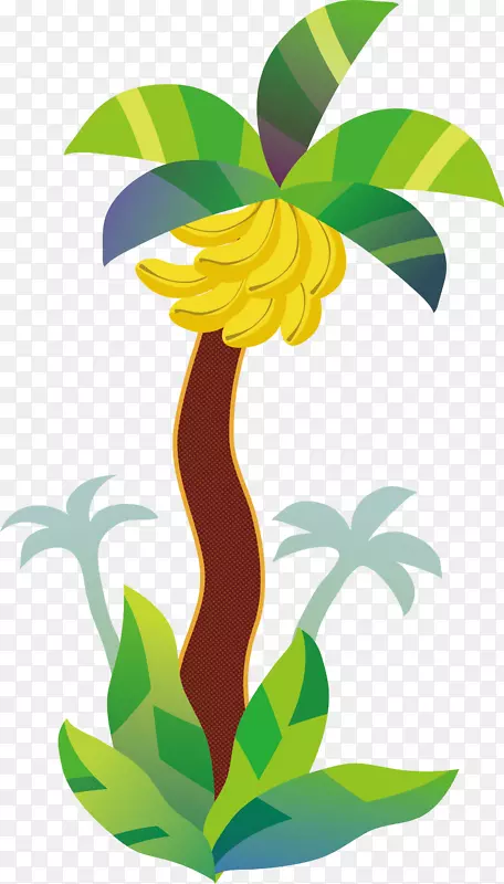 卡通香蕉树矢量图
