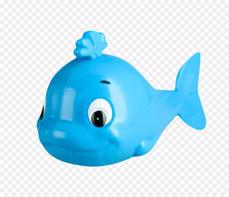 蓝色大眼睛海豚玩具塑胶制品实物