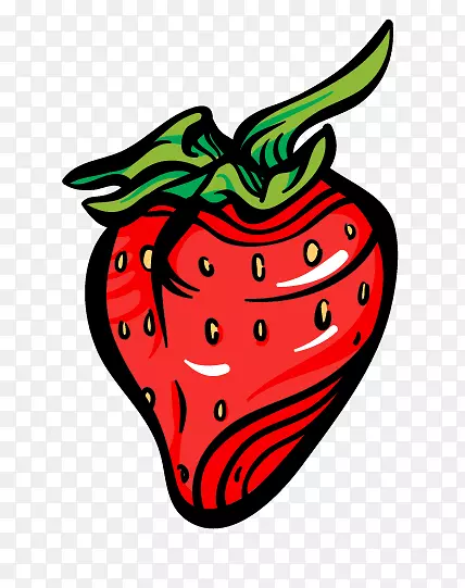 线条水果红色草莓