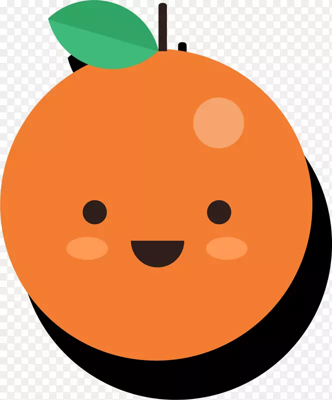 橙色扁平简约橙子