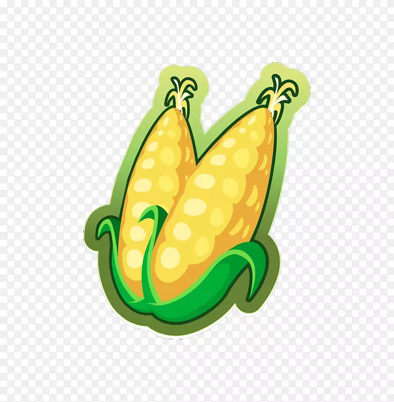卡通蔬菜玉米每日必需补充维生素