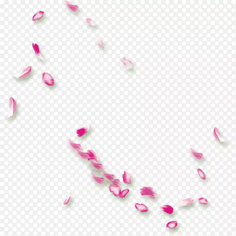 粉红色的漂浮花瓣
