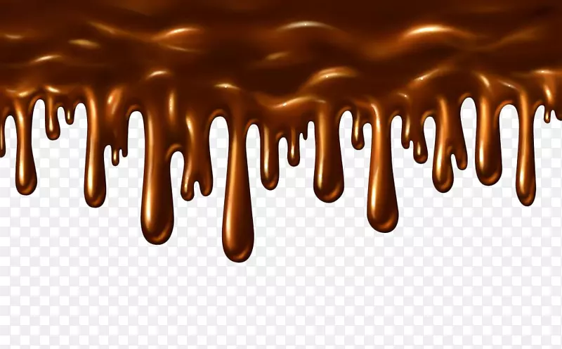 手绘黄棕色流淌巧克力浆