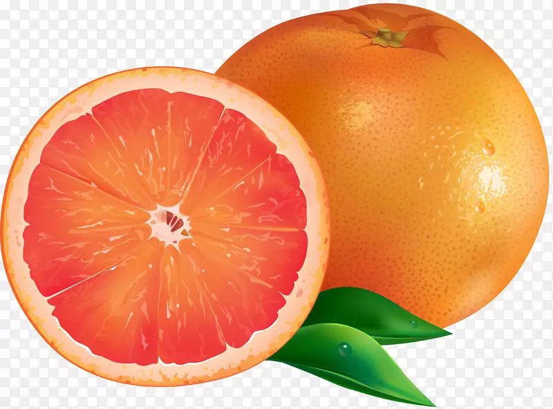 卡通手绘切开的橙子