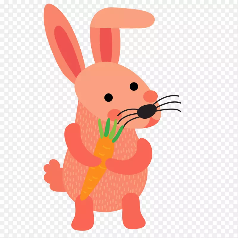 抱着胡萝卜的小兔子设计