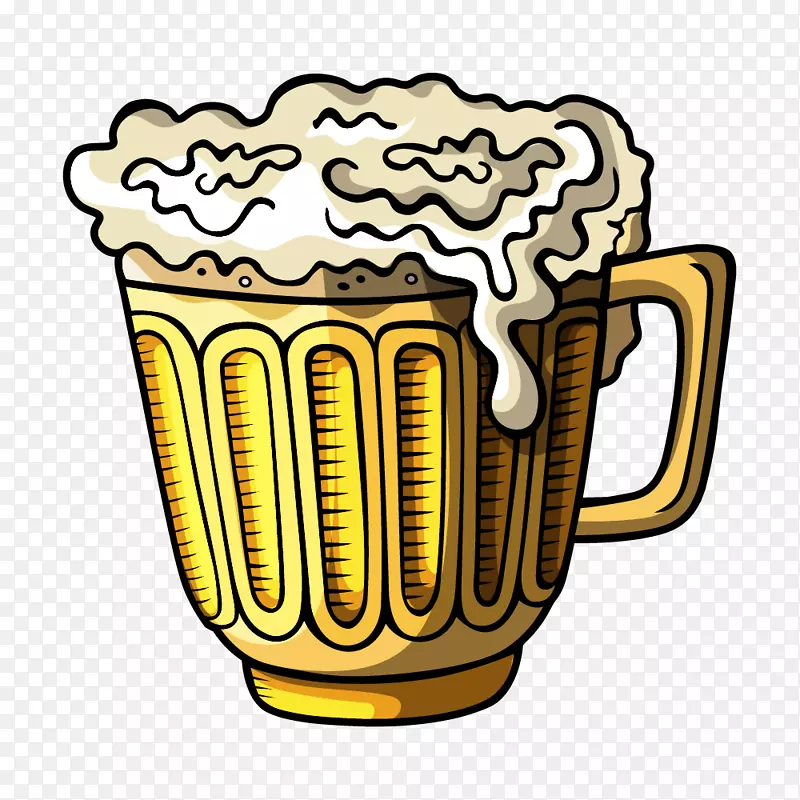 手绘卡通啤酒
