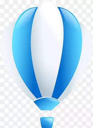 摄影蓝色热气球手绘图