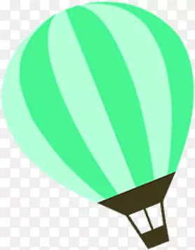 绿色清新卡通可爱热气球手绘