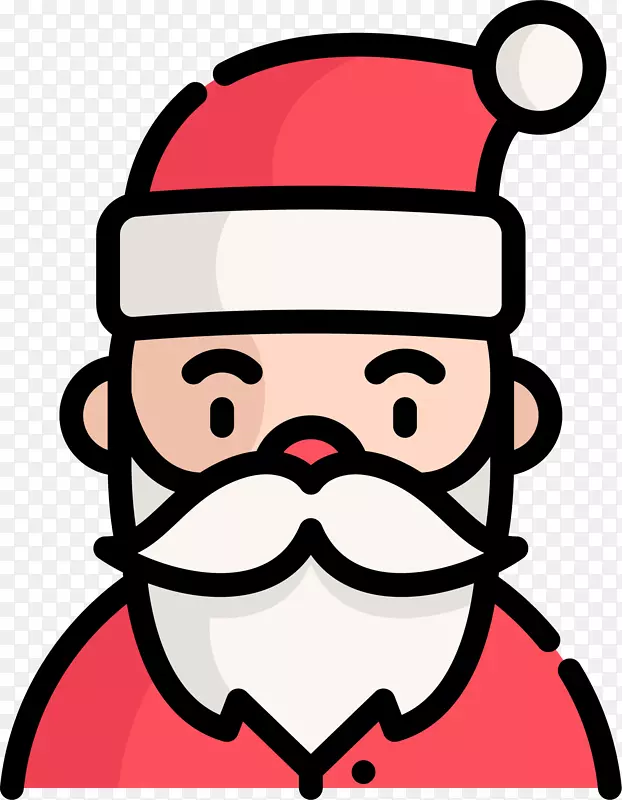 白胡子简笔圣诞老人
