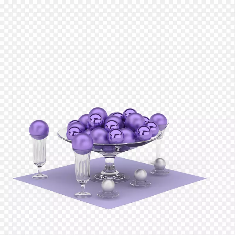 紫色彩球摆件