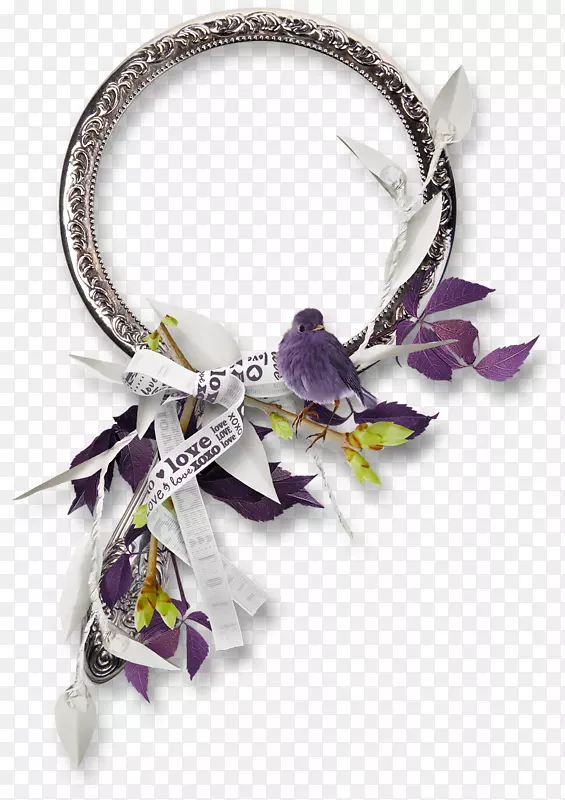 紫色装饰品花环