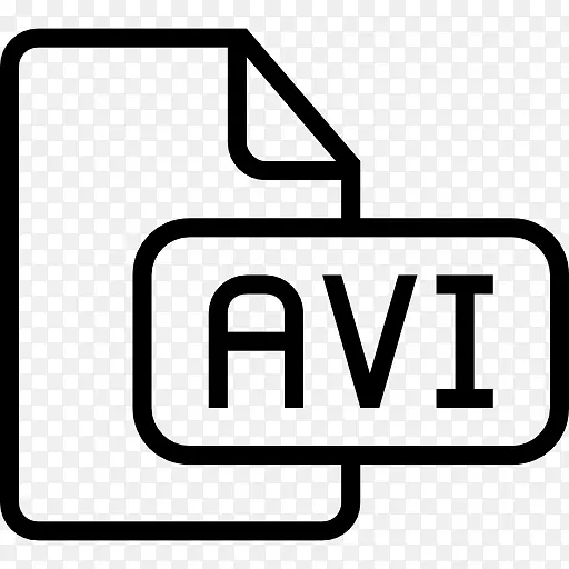 AVI视频文件类型符号中风图标