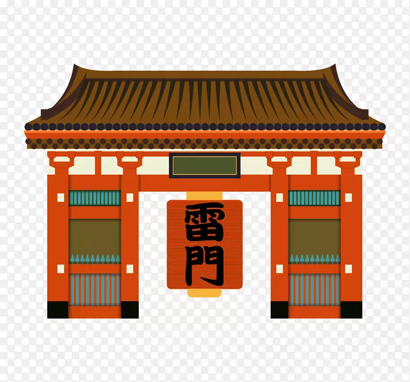 手绘卡通古风雷门PNG图片素材下载_图片编号7580158-PNG素材网