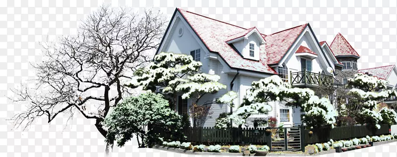 被雪覆盖的别墅