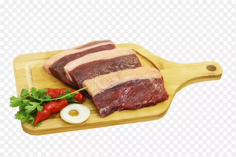 木板上的三块新鲜肉