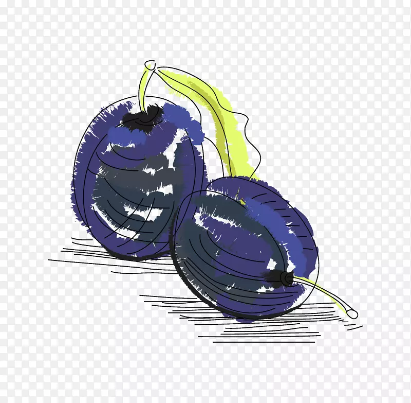 卡通手绘紫色的水果