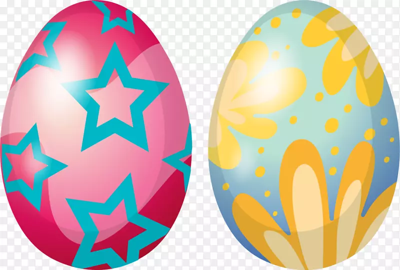 复活节美丽多彩彩蛋装饰