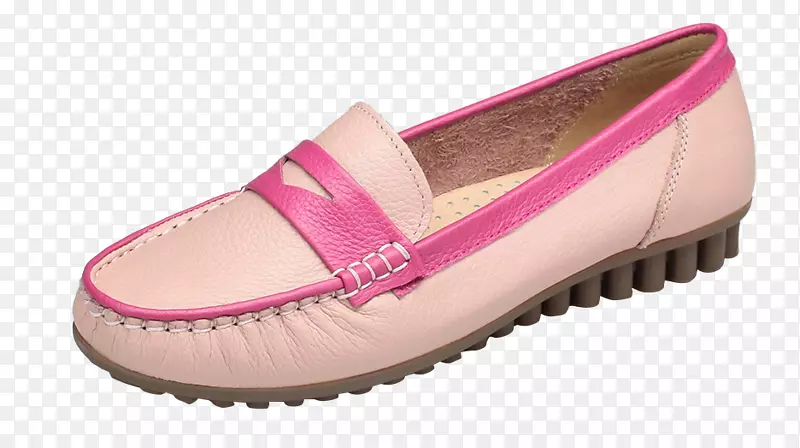 浅粉色豆豆鞋