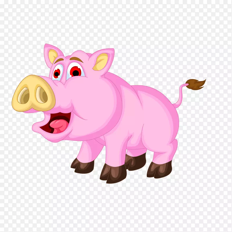 卡通粉红小猪动物设计