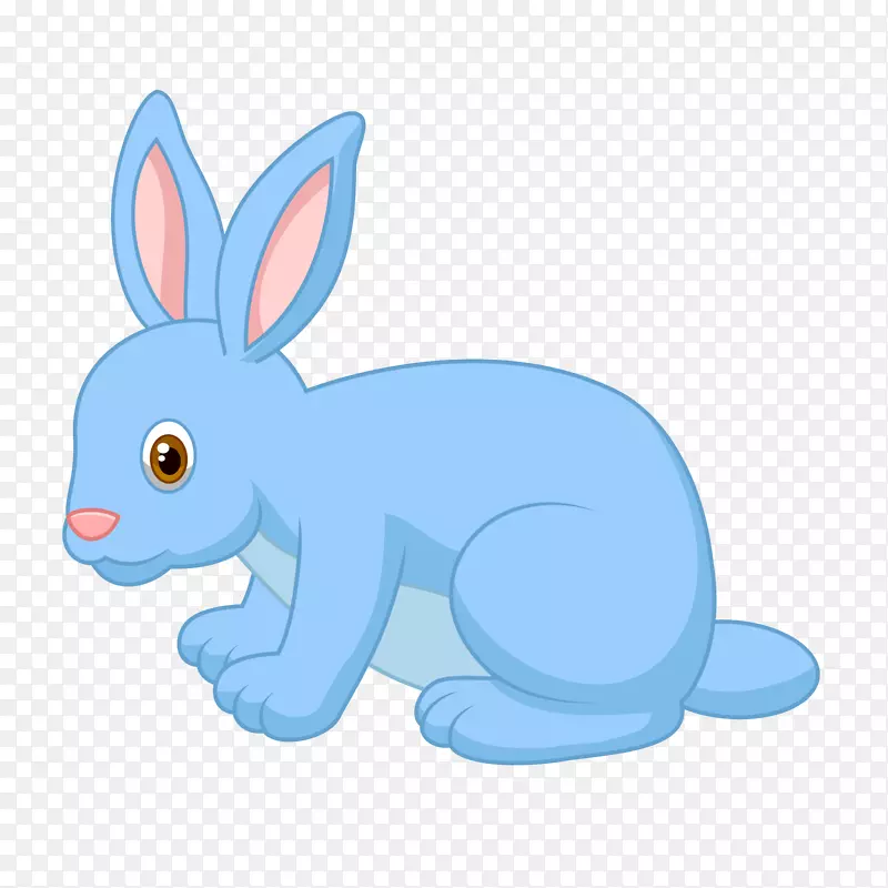 卡通蓝色的小兔子动物设计