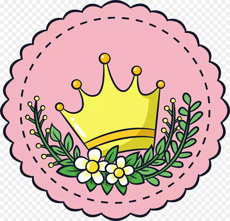 可爱皇冠女王节标签