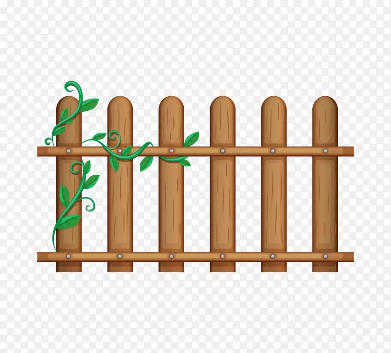 水彩卡通木制护栏