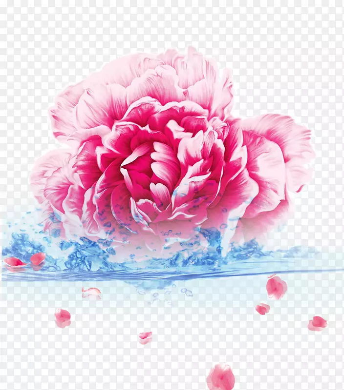 红色花卉化妆品海报背景素材