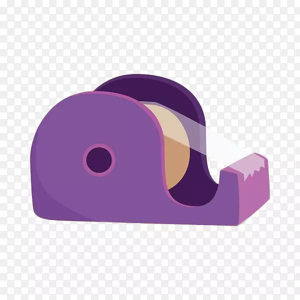 紫色手绘胶带切割器