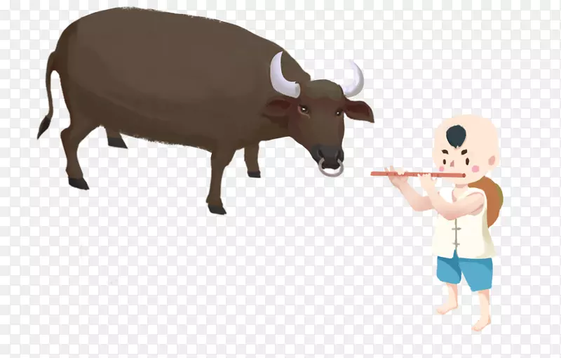 清明节装饰人物插图放牛的牧童
