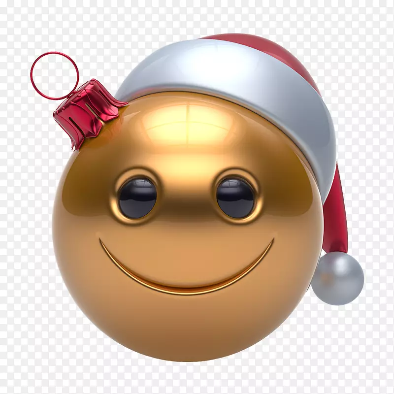 金色光泽微笑圣诞彩球