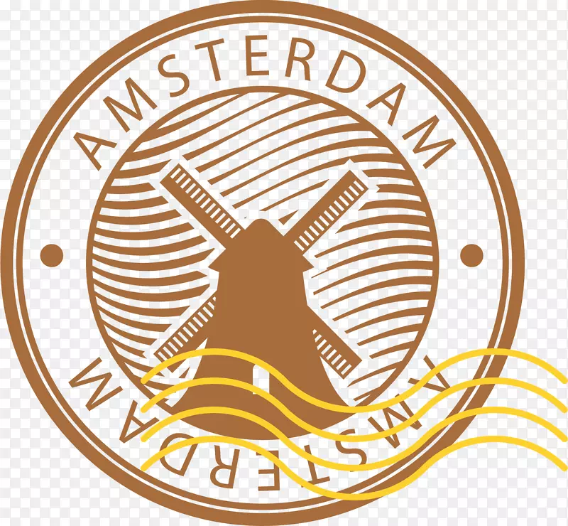 棕色阿姆斯特丹邮戳