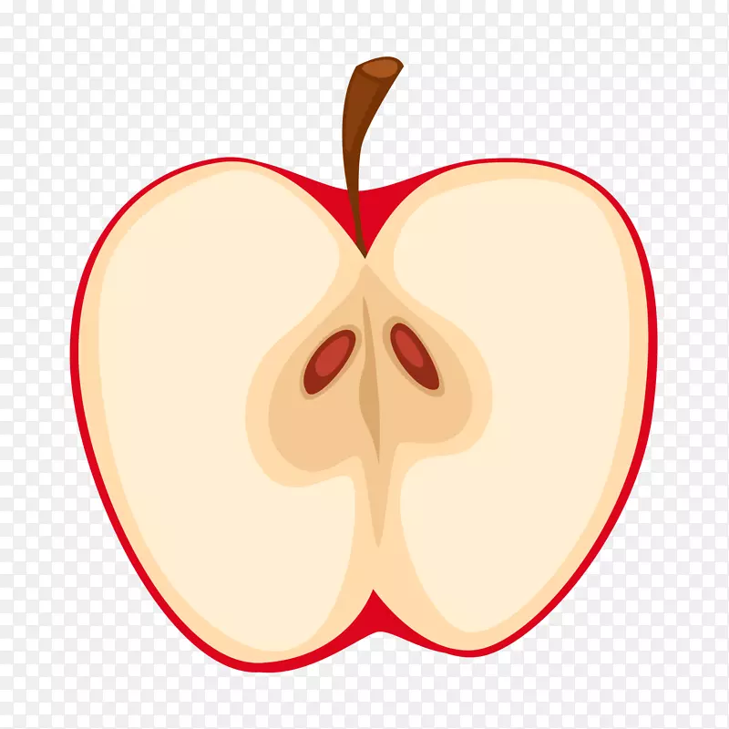卡通切开的苹果水果设计
