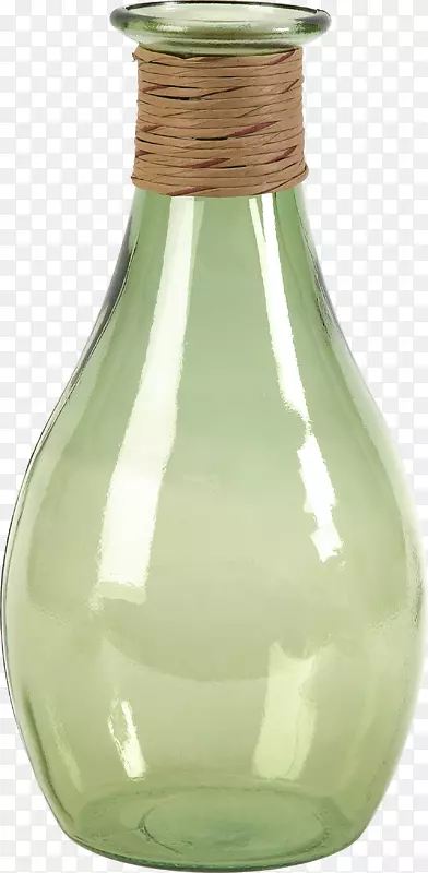 绿色条纹玻璃瓶子抠图
