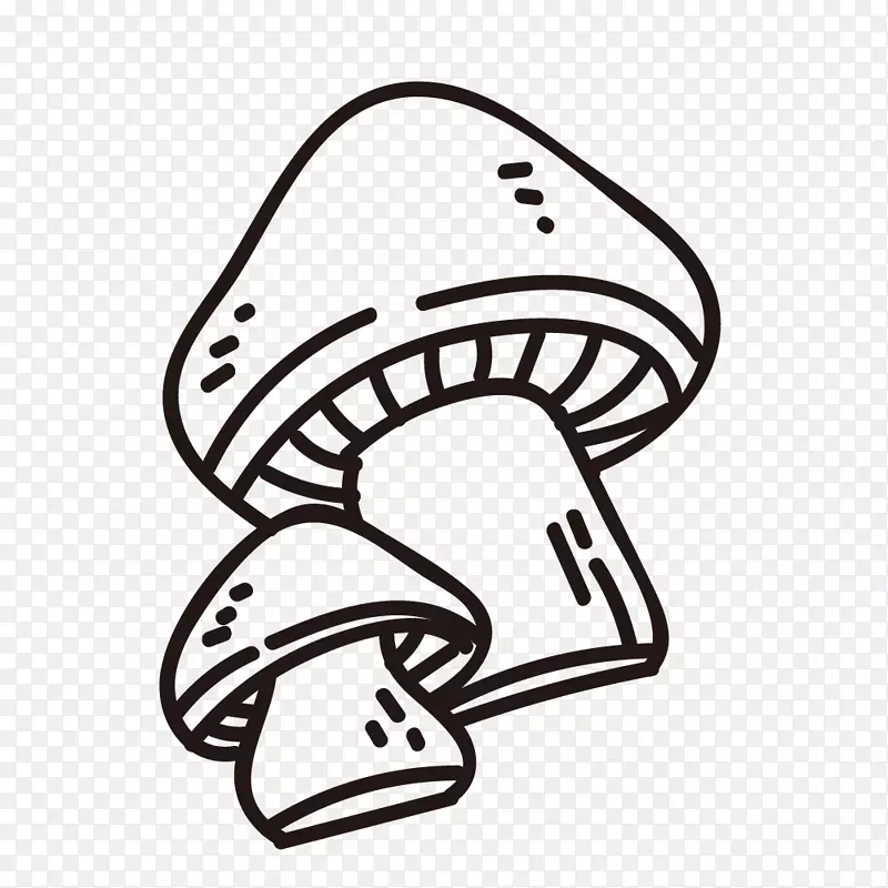 黑色线条蘑菇装饰