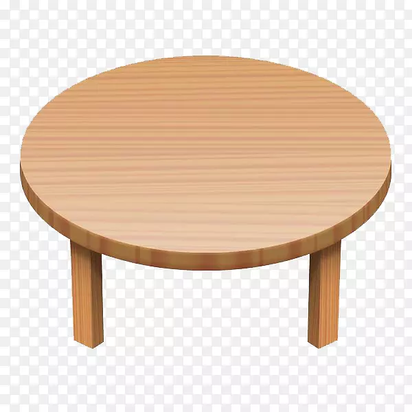 木纹条圆形小木桌