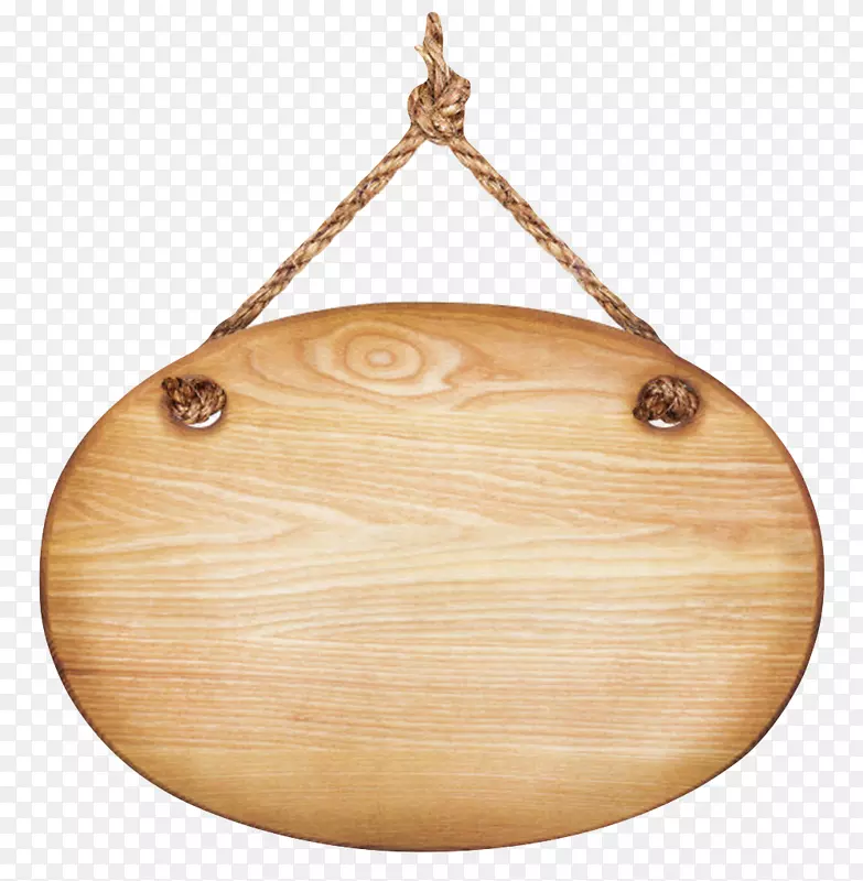 椭圆形打孔用绳子挂着的木板实物