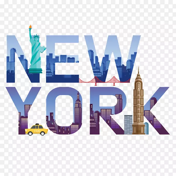 NEWYORK蓝色艺术字