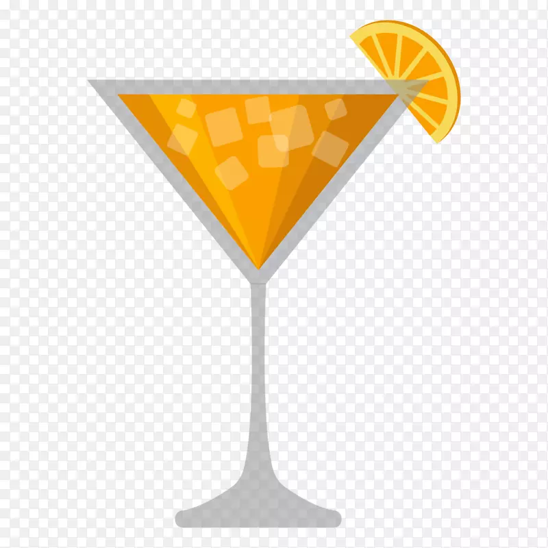 橘黄色的鸡尾酒杯