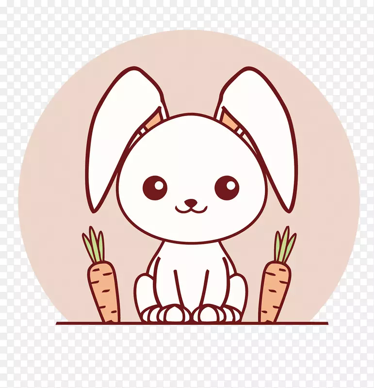 矢量卡通兔子和萝卜