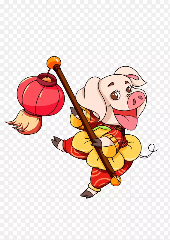 2019猪年彩绘猪提灯笼