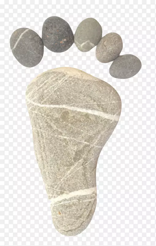 石头组成的人类脚印素材