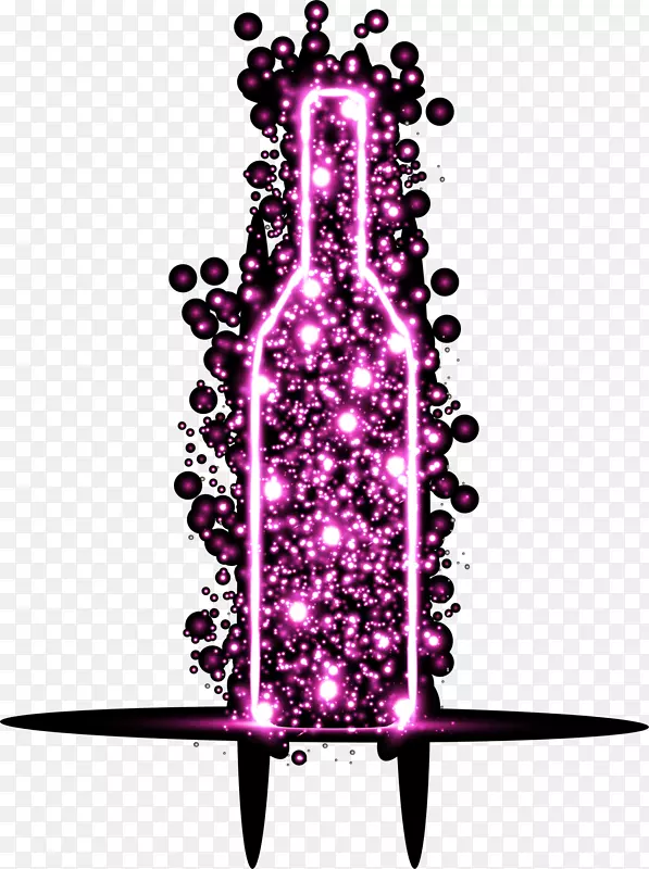 紫色闪耀酒瓶