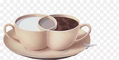 创意交叠的咖啡杯