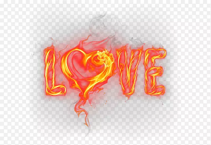 创意红色火焰字母LOVE