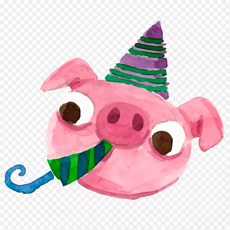 卡通过生日的小猪动物设计
