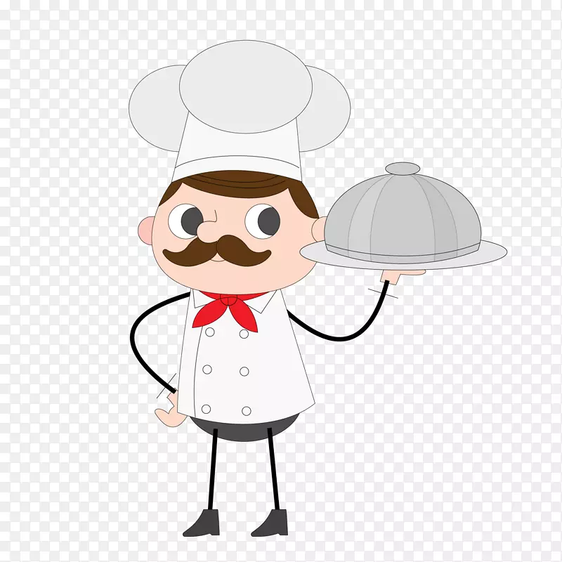 卡通烹饪中的男厨师矢量